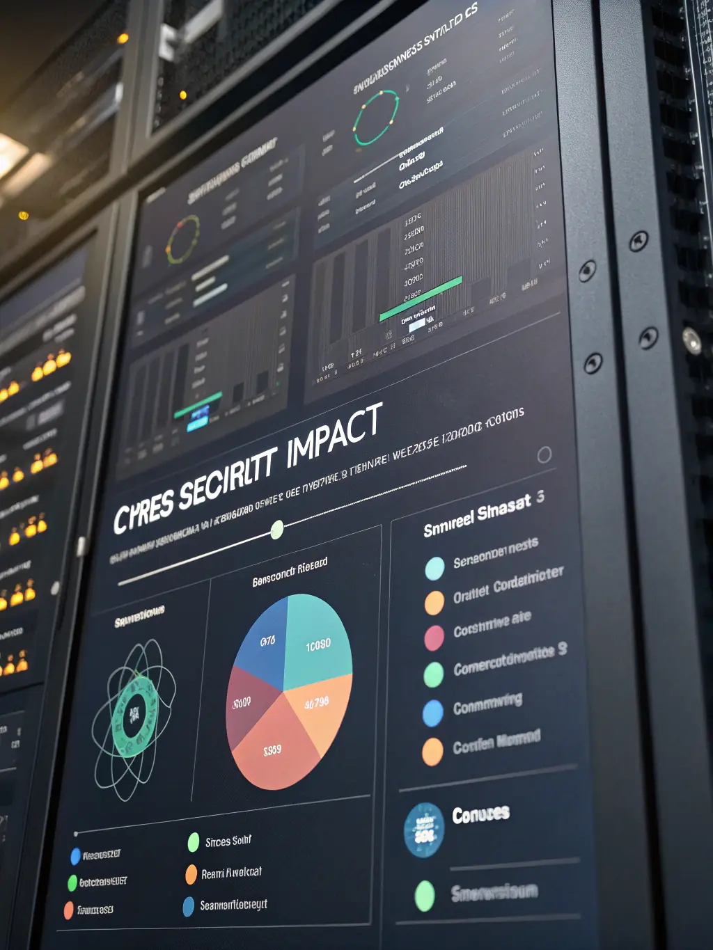A digital rendering of a cyber range interface, displaying real-time network traffic and threat visualizations, used in Uandor's AI-Driven Cyber Range training solution.