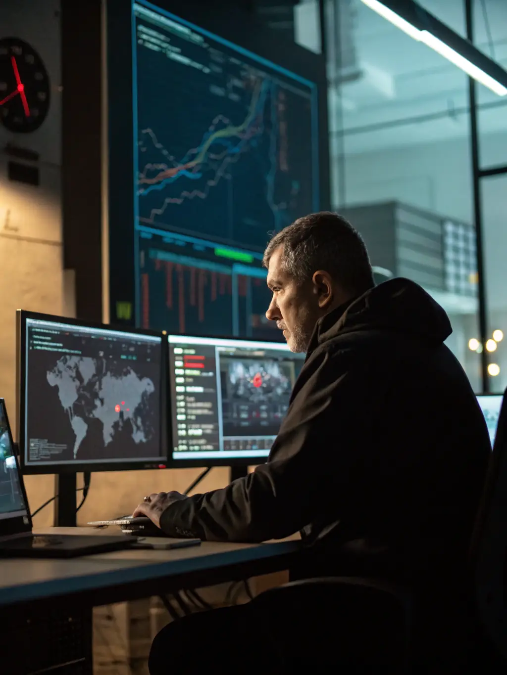 An image of security professionals collaborating in a SOC environment, emphasizing the collaborative training aspect.